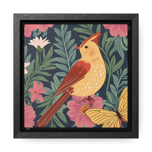 Bird and Butterfly Gallery Canvas Wraps, Square Frame
