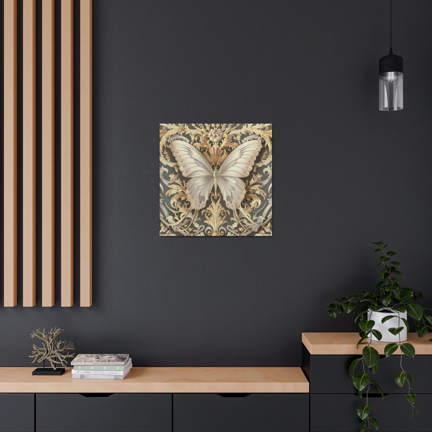 Cream Butterfly Canvas Gallery Wraps