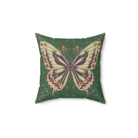 Butterfly Spun Polyester Square Pillow