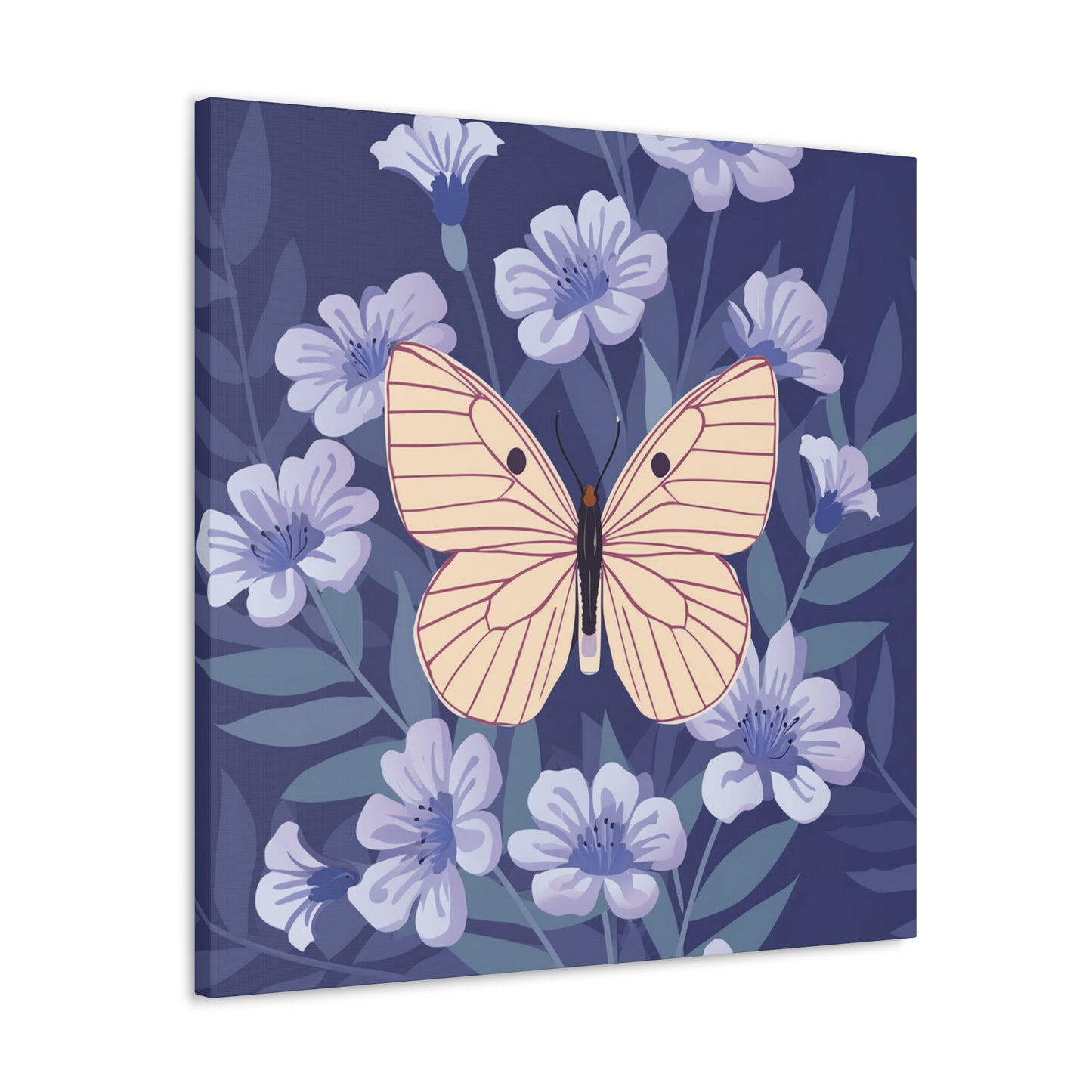 Butterfly in Flowers Canvas Gallery Wraps