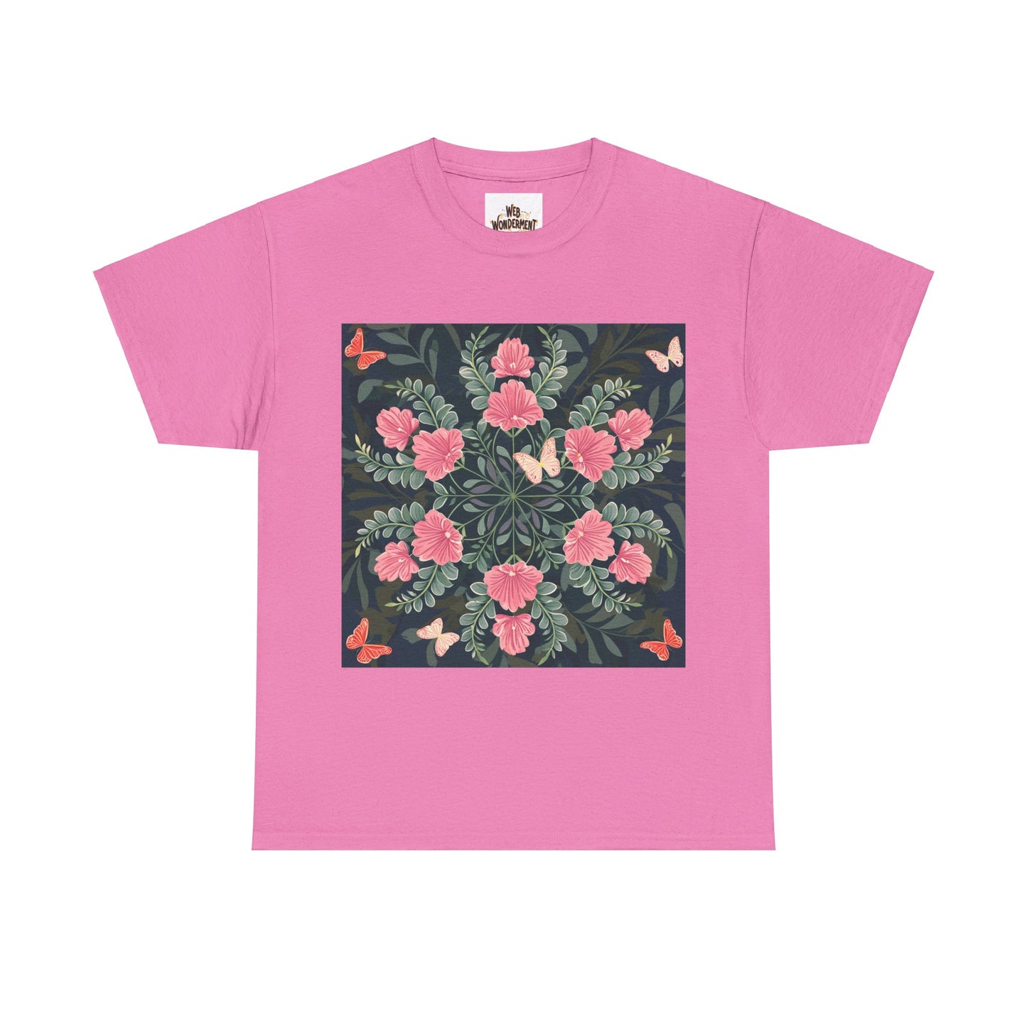 Butterflies and Flowers Unisex Heavy Cotton T-Shirt