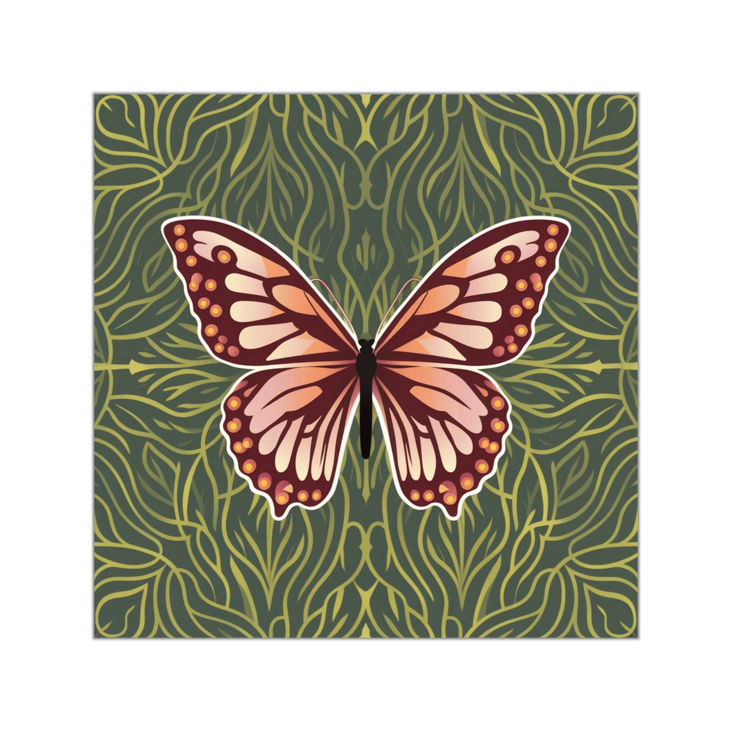 Butterfly Square Vinyl Sticker