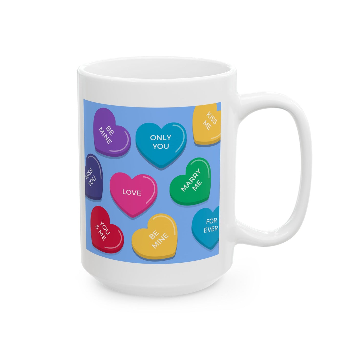 Candy Hearts Ceramic Mug