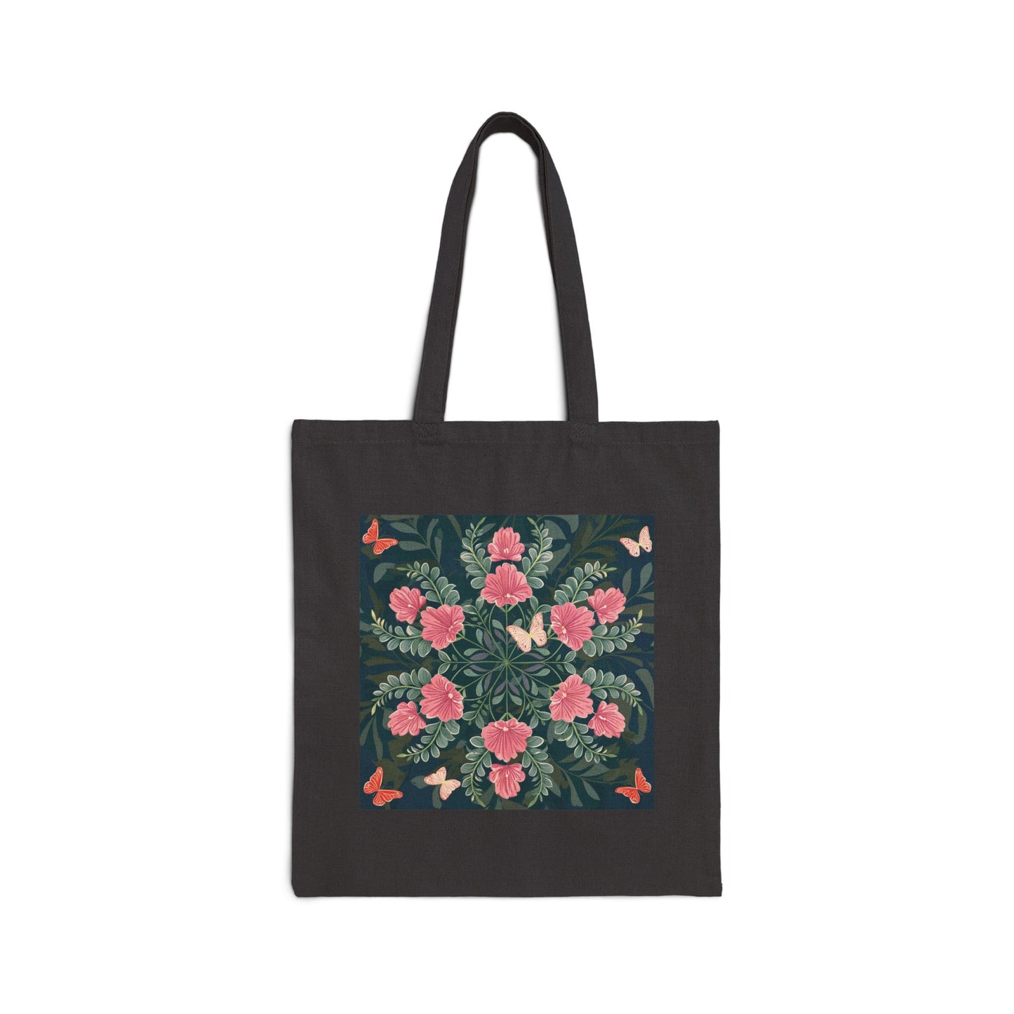Butterflies and Flowers Cotton Canvas Tote Bag