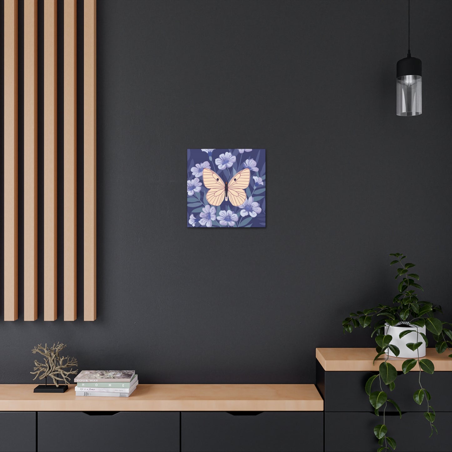 Butterfly in Flowers Canvas Gallery Wraps