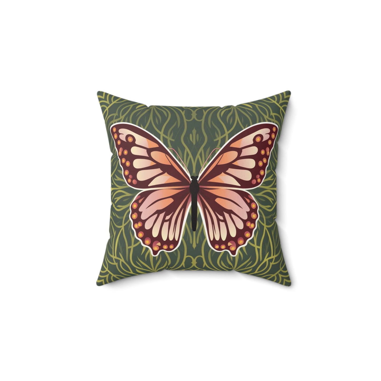 Butterfly Spun Polyester Square Pillow