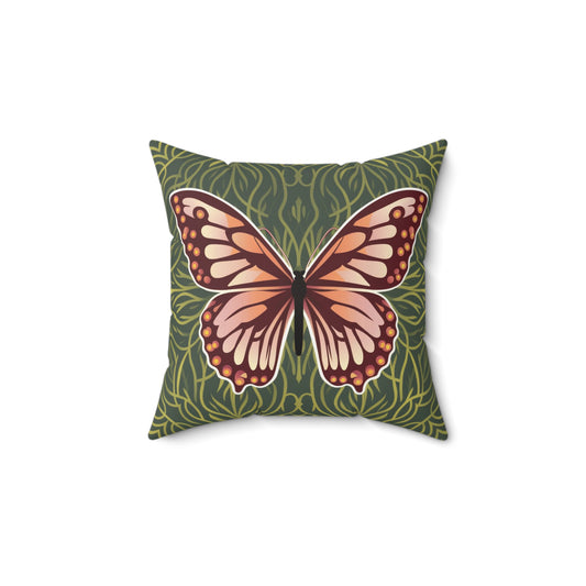 Butterfly Spun Polyester Square Pillow