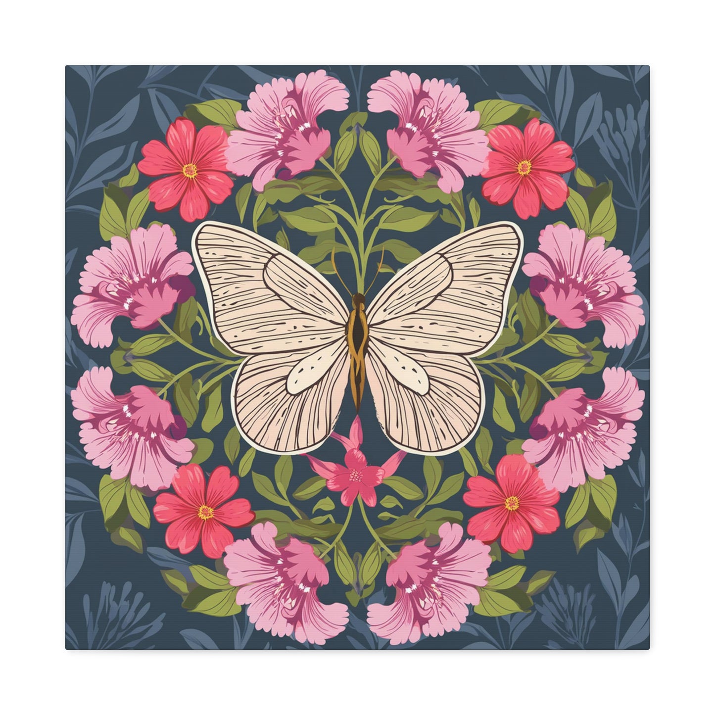 Butterfly in Flowers Canvas Gallery Wraps