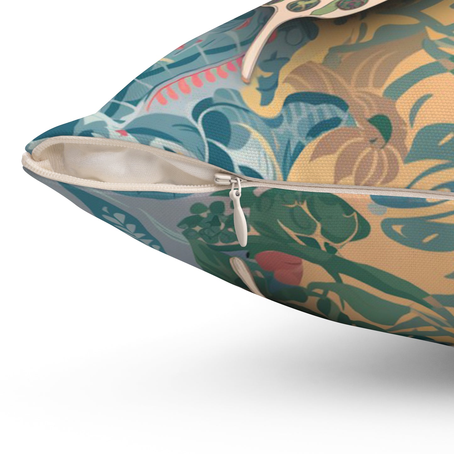 Butterflies and Flowers Spun Polyester Square Pillow