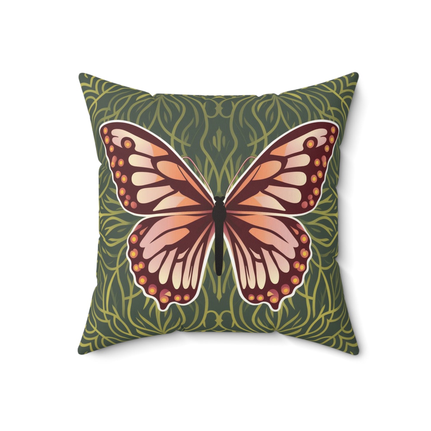 Butterfly Spun Polyester Square Pillow