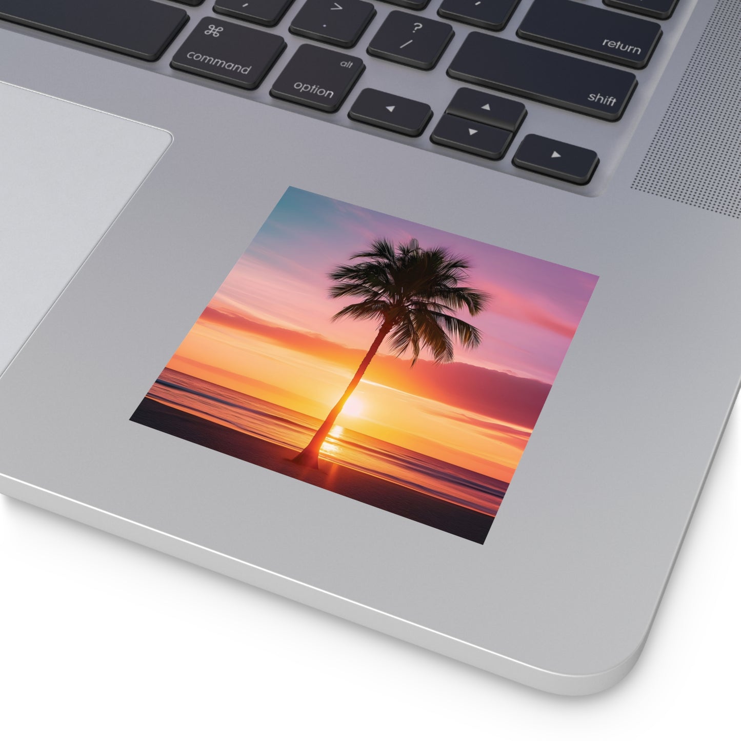 Palm Tree Sunset Square Vinyl Sticker