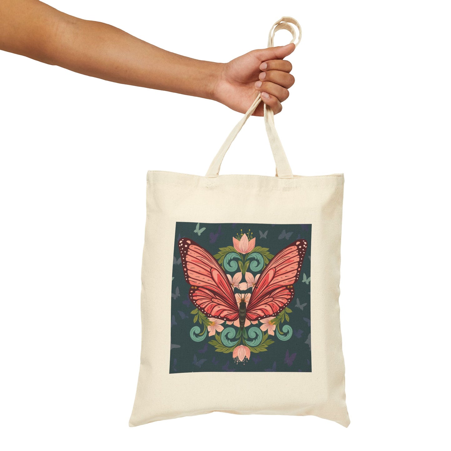 Butterfly Cotton Canvas Tote Bag