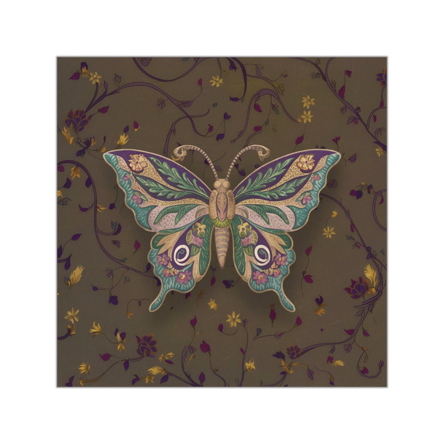 Butterfly Square Vinyl Sticker