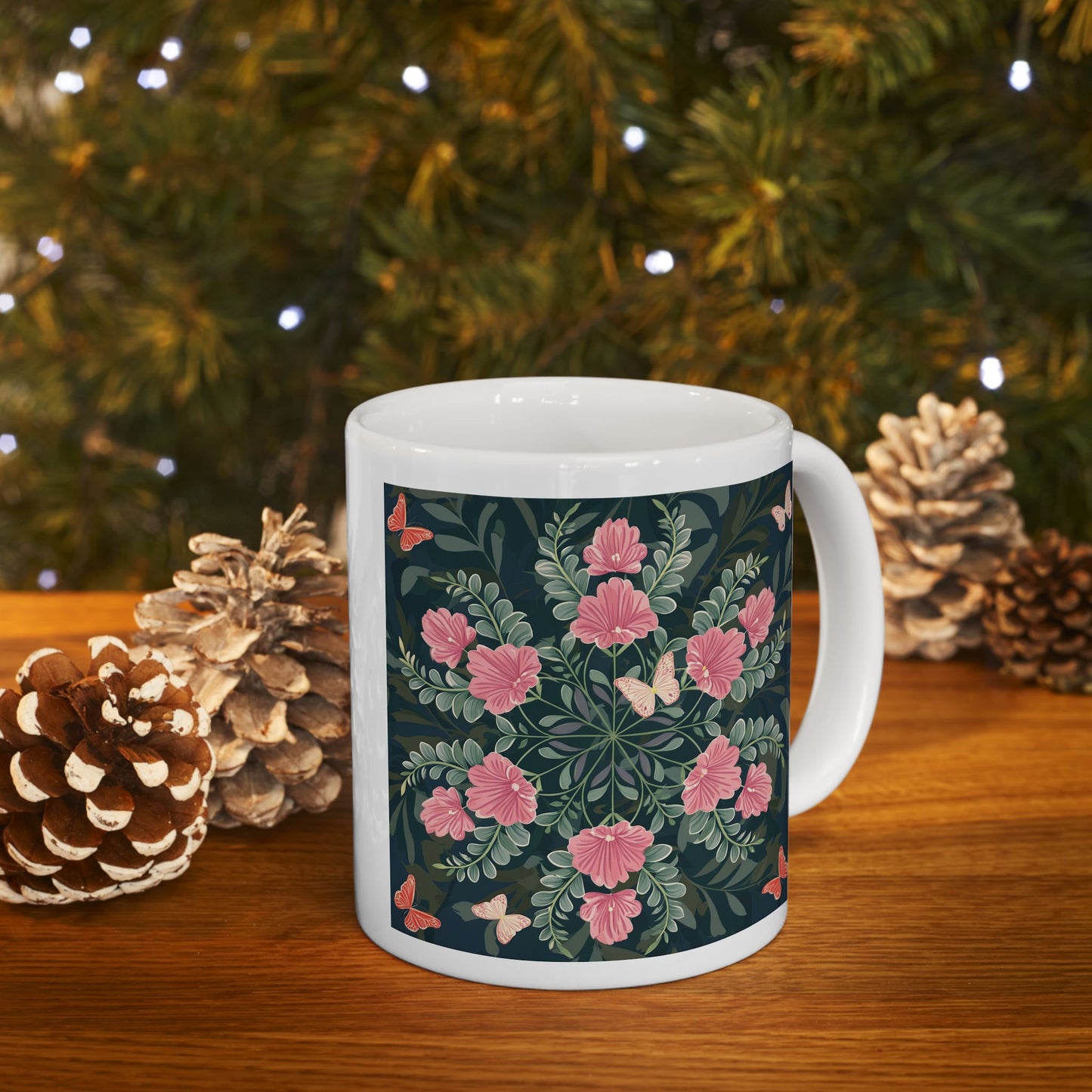 Butterflies and Flowers Ceramic Mug