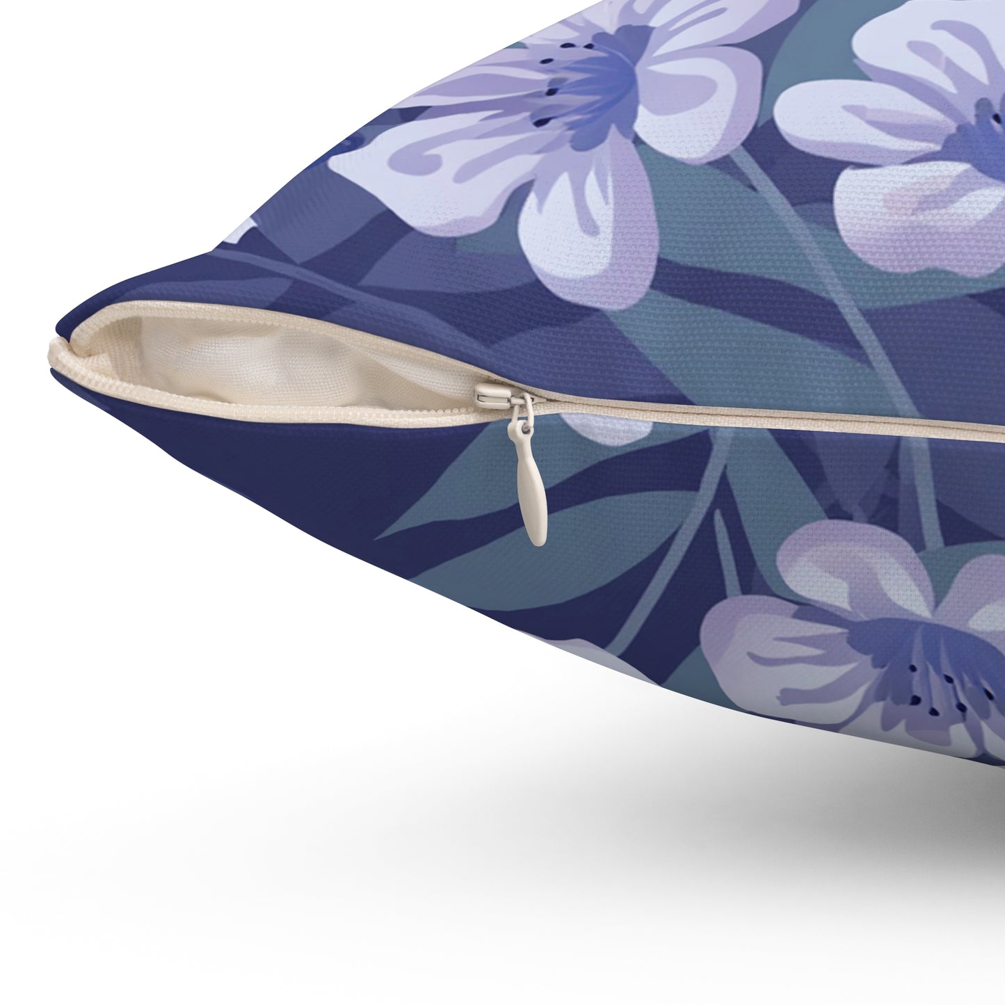 Butterfly in Flowers Spun Polyester Square Pillow