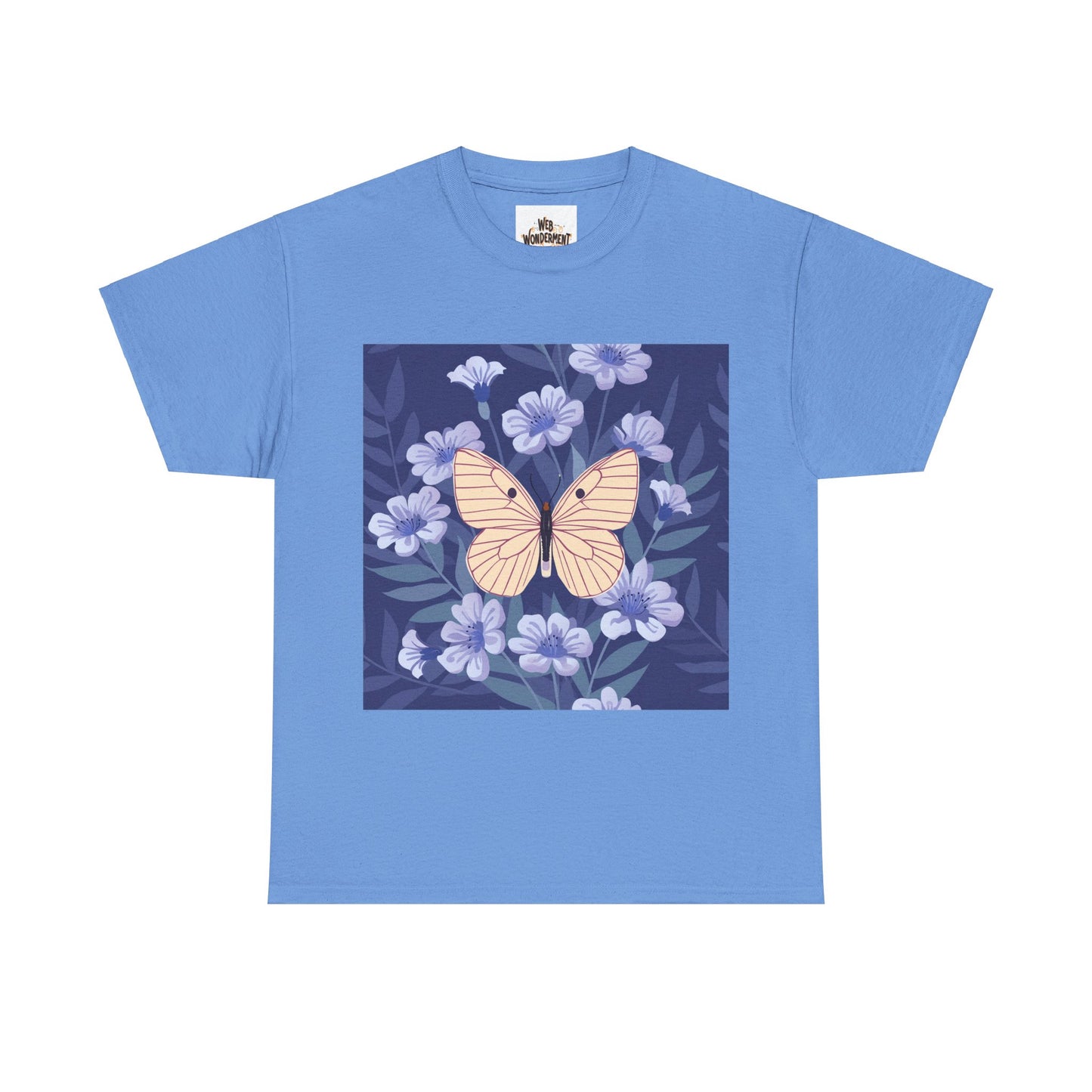 Butterfly in Flowers Unisex Heavy Cotton T-Shirt
