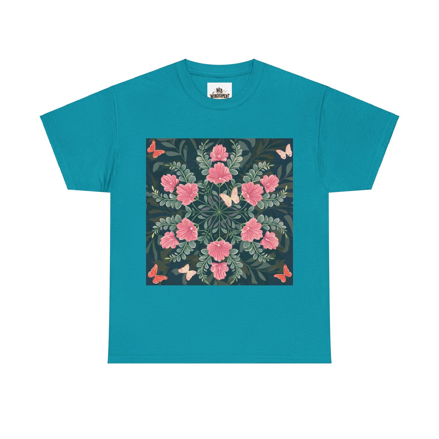Butterflies and Flowers Unisex Heavy Cotton T-Shirt