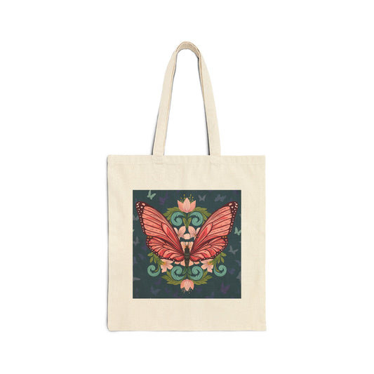 Butterfly Cotton Canvas Tote Bag