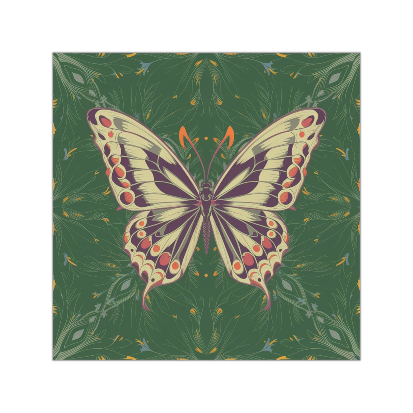 Butterfly Square Vinyl Sticker