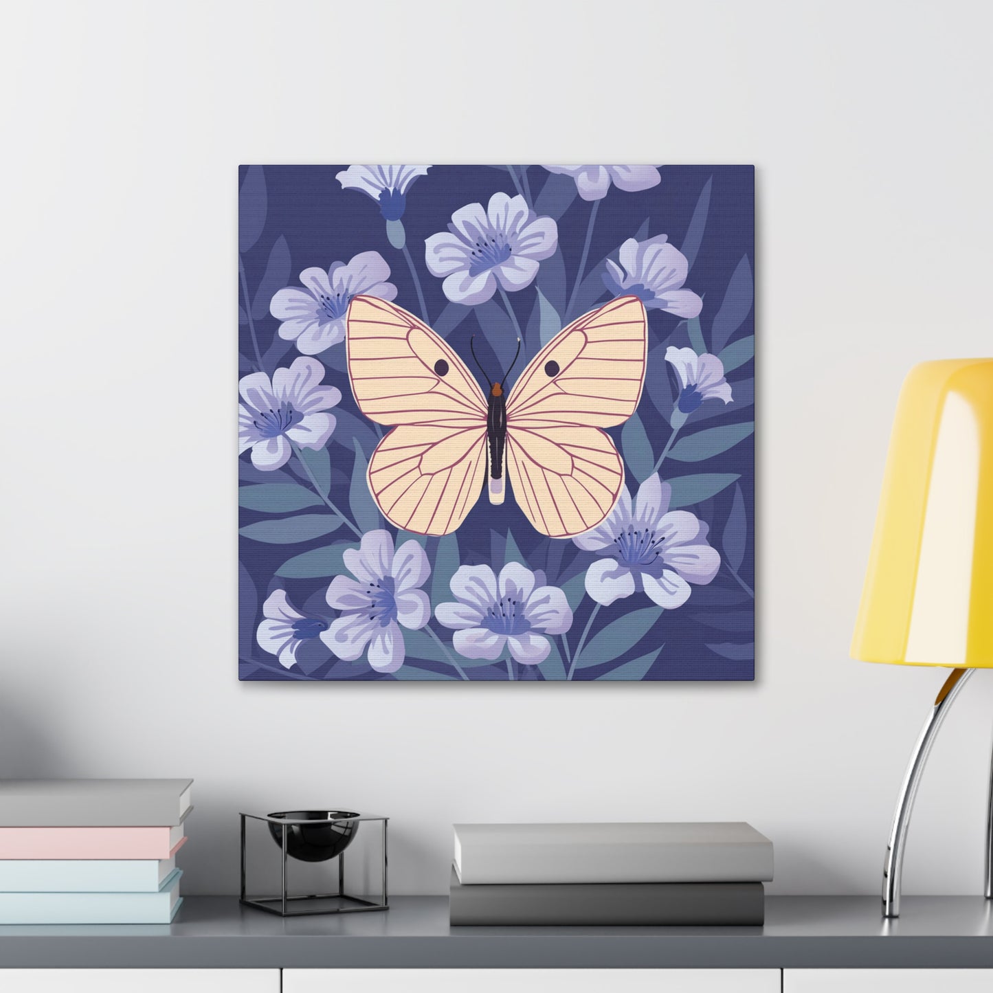 Butterfly in Flowers Canvas Gallery Wraps