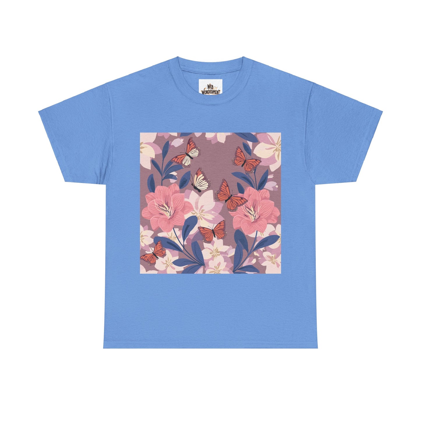 Butterflies and Flowers Unisex Heavy Cotton T-Shirt