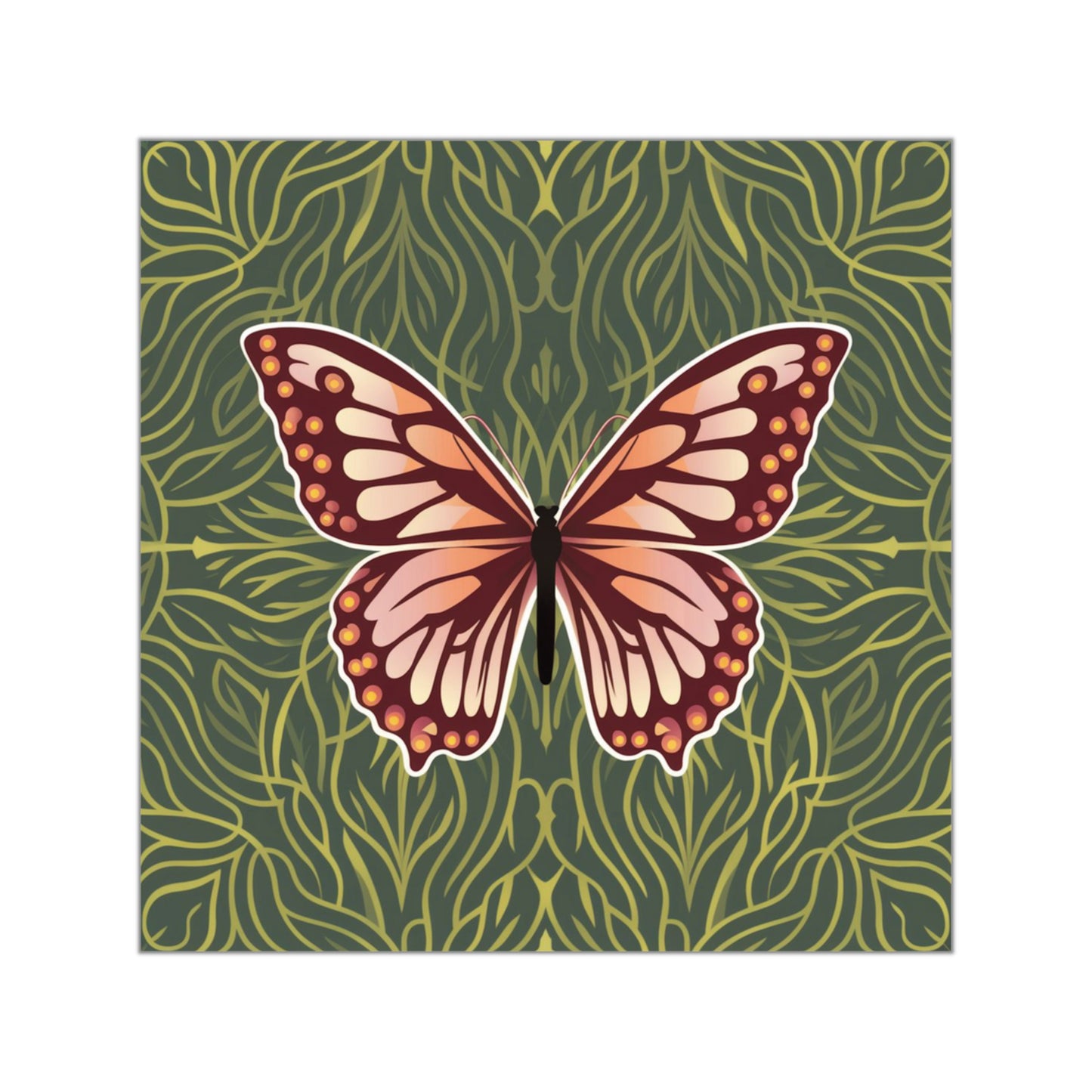 Butterfly Square Vinyl Sticker