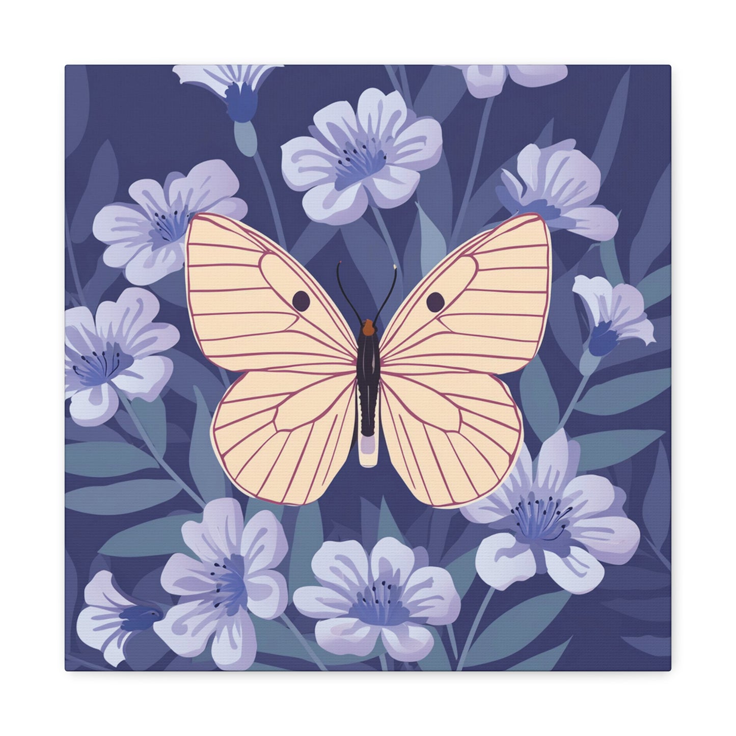 Butterfly in Flowers Canvas Gallery Wraps