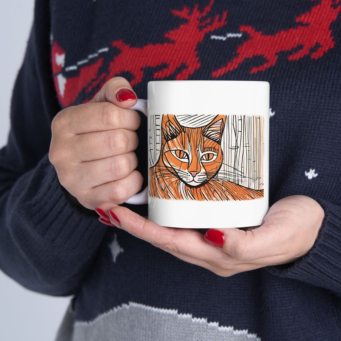 Orange Cat Ceramic Mug
