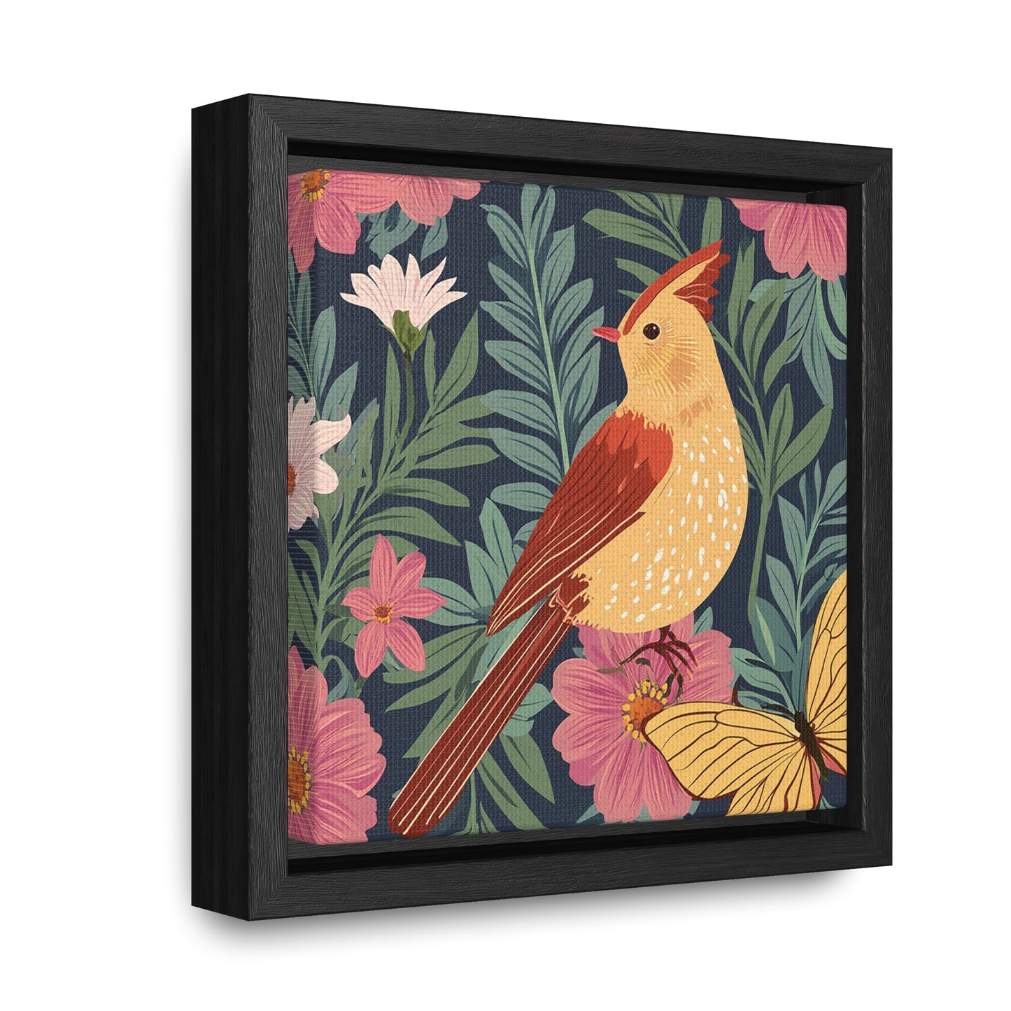 Bird and Butterfly Gallery Canvas Wraps, Square Frame