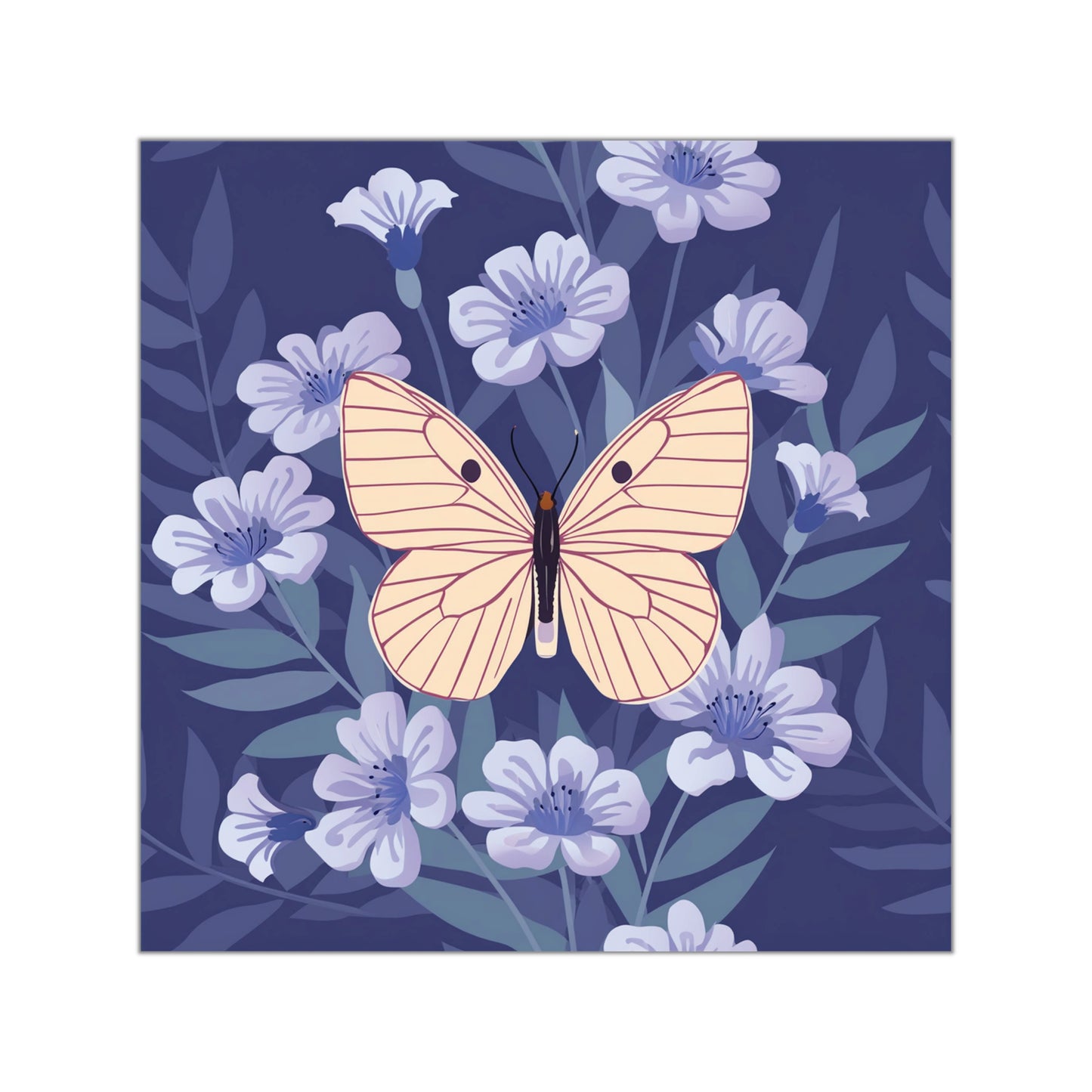 Butterfly Square Vinyl Sticker
