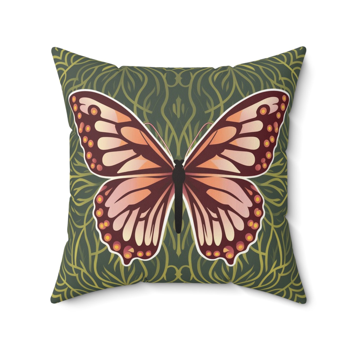 Butterfly Spun Polyester Square Pillow