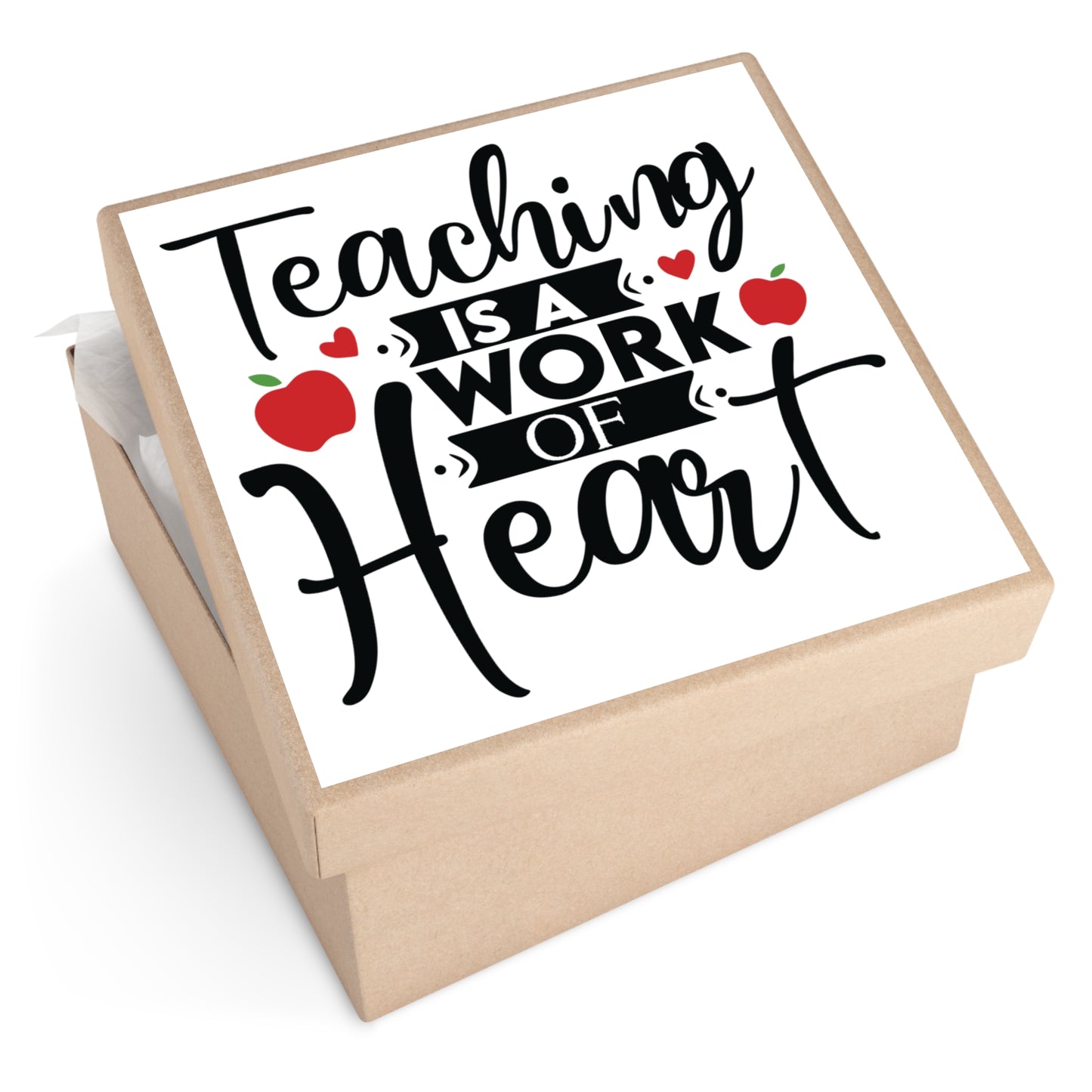 Teaching is a Work of Heart Square Vinyl Sticker