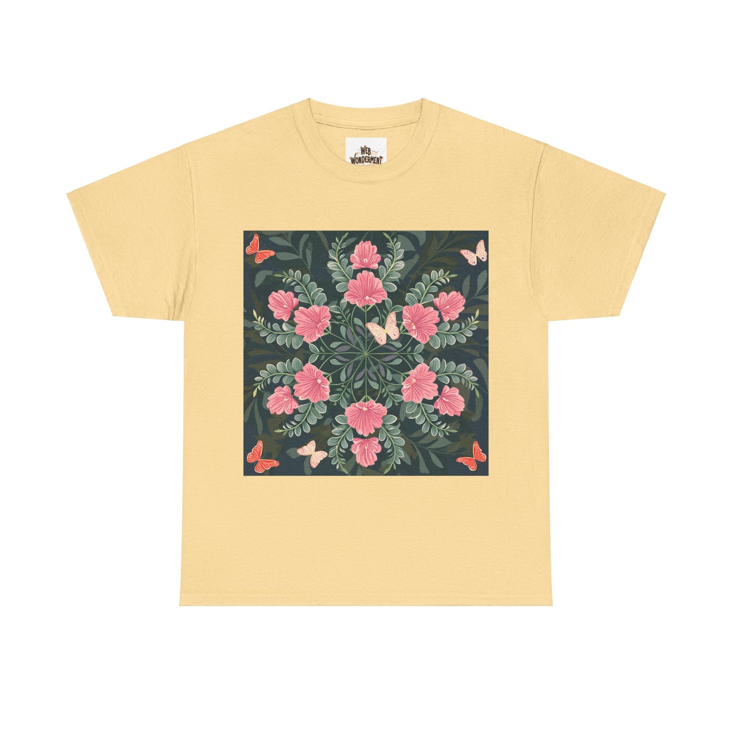 Butterflies and Flowers Unisex Heavy Cotton T-Shirt