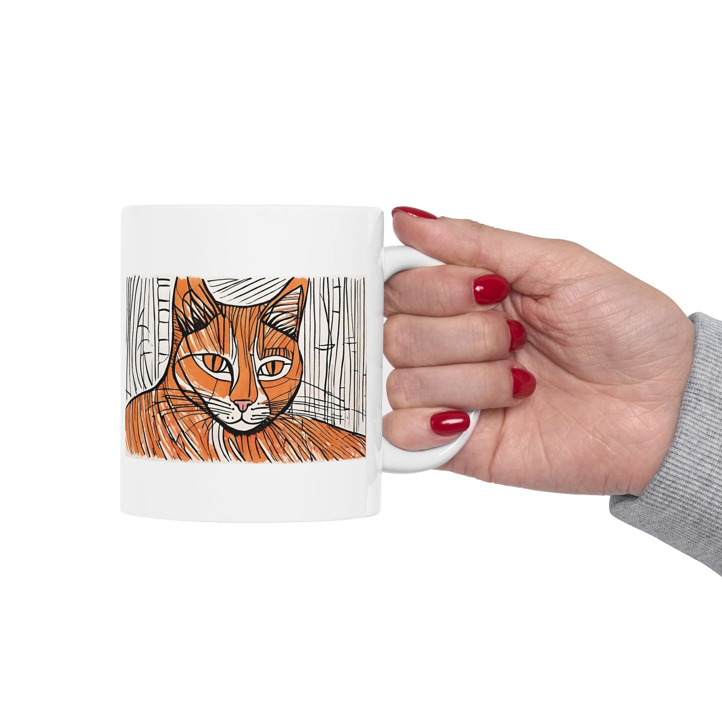 Orange Cat Ceramic Mug