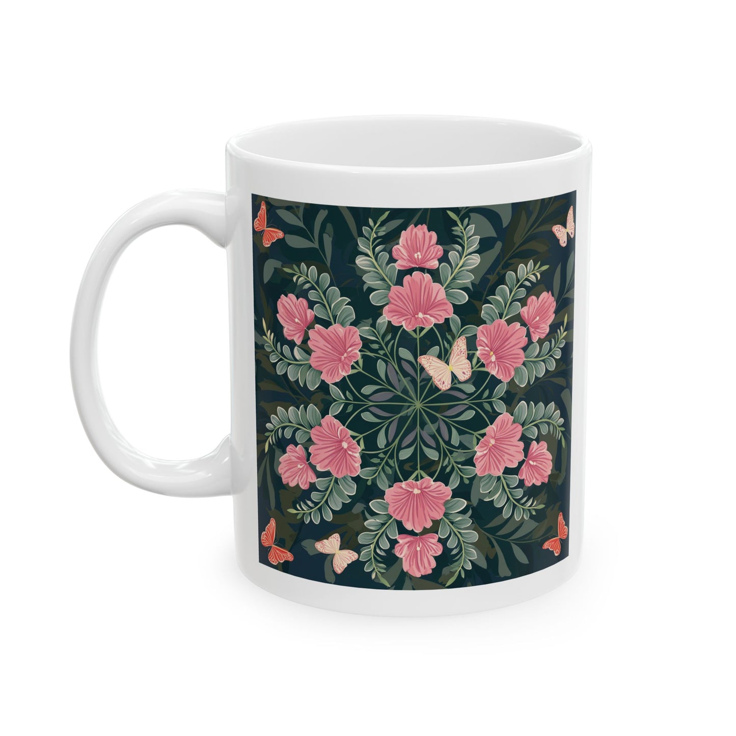 Butterflies and Flowers Ceramic Mug