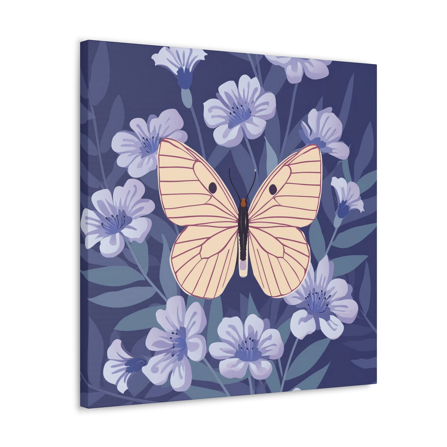 Butterfly in Flowers Canvas Gallery Wraps