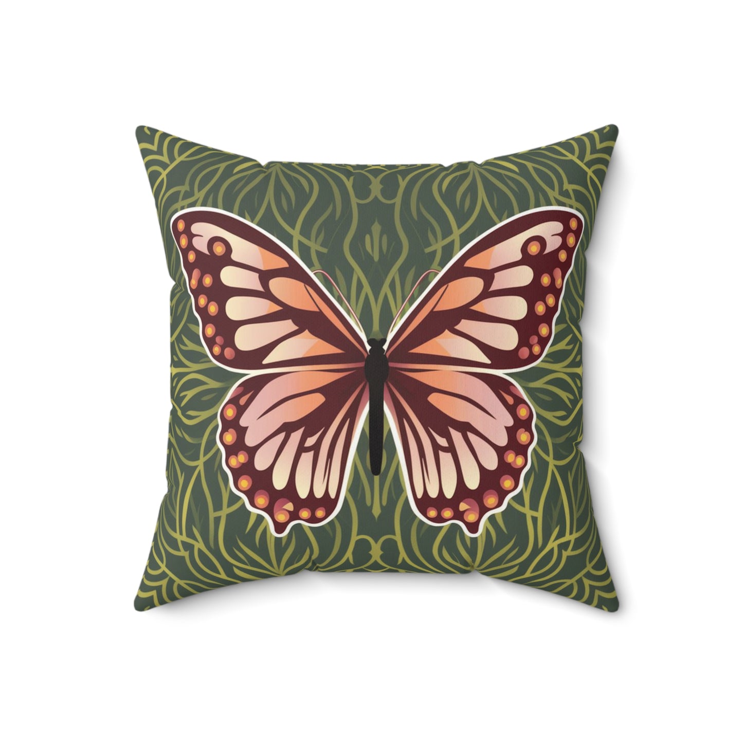Butterfly Spun Polyester Square Pillow