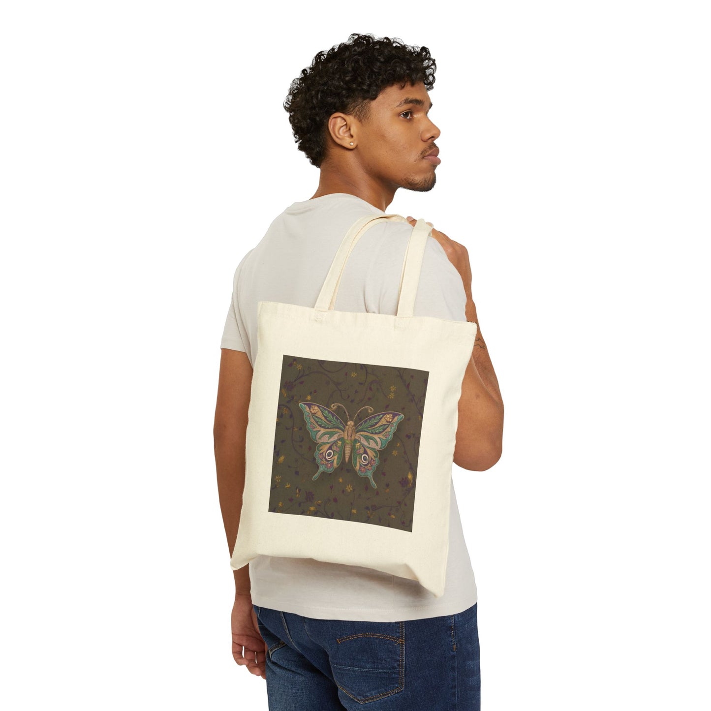 Butterfly Tote Bag, 100% Cotton Canvas Shopping Bag for Everyday Use, Eco-Friendly Gift for Nature Lovers