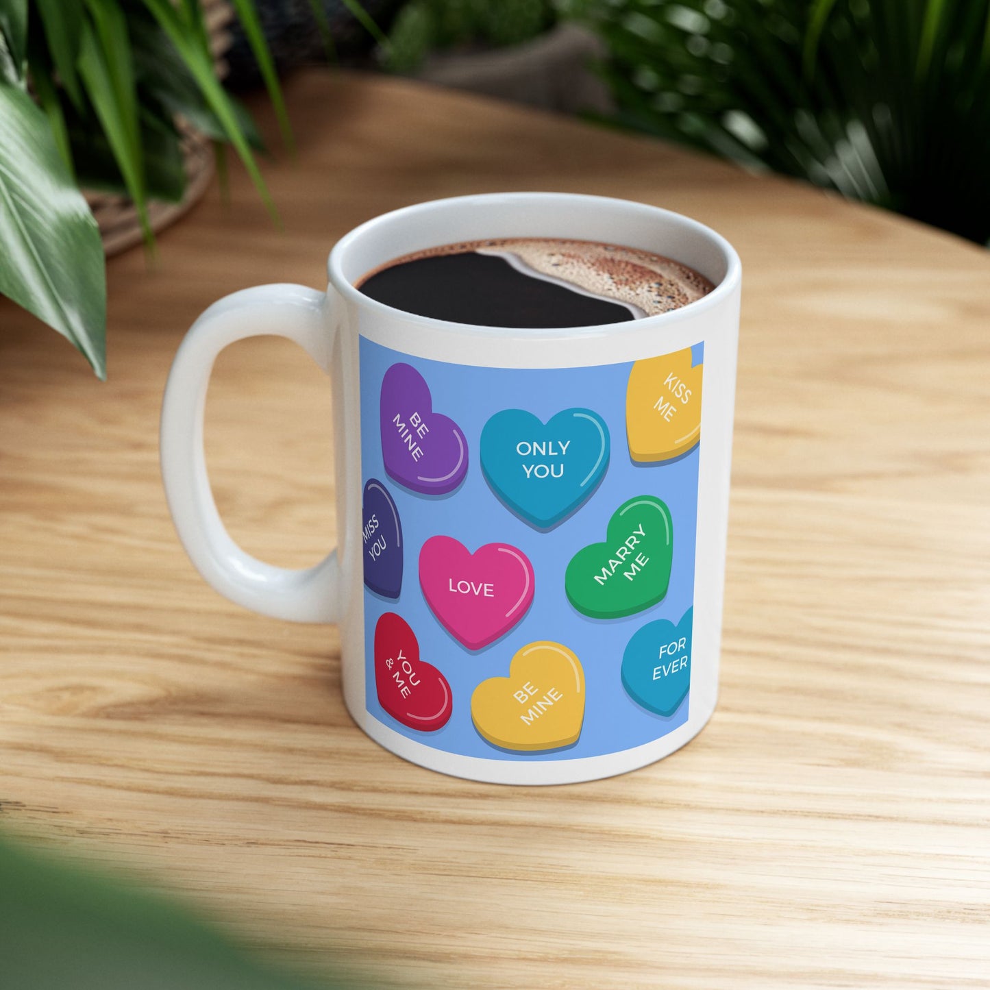 Candy Hearts Ceramic Mug