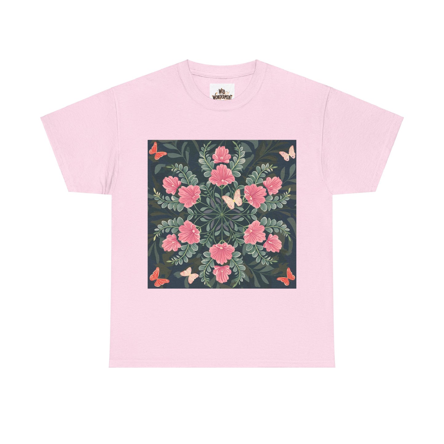 Butterflies and Flowers Unisex Heavy Cotton T-Shirt