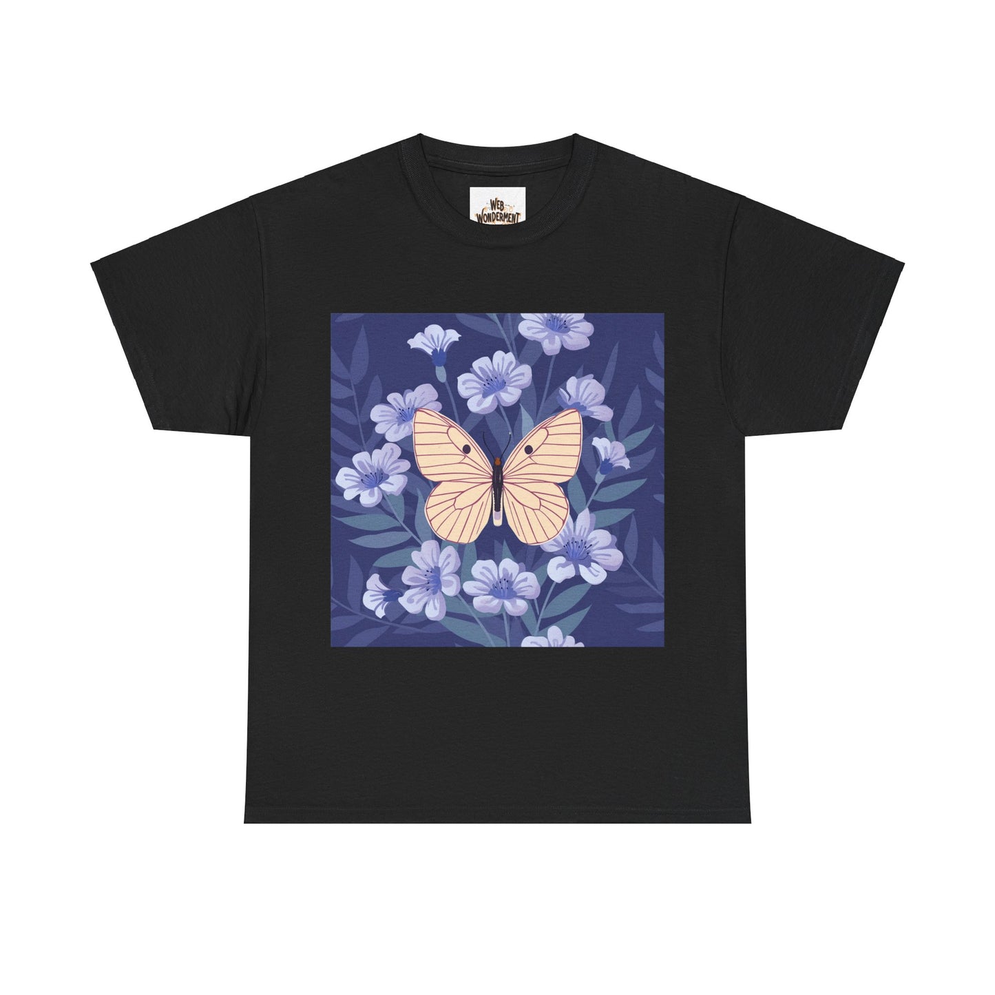 Butterfly in Flowers Unisex Heavy Cotton T-Shirt