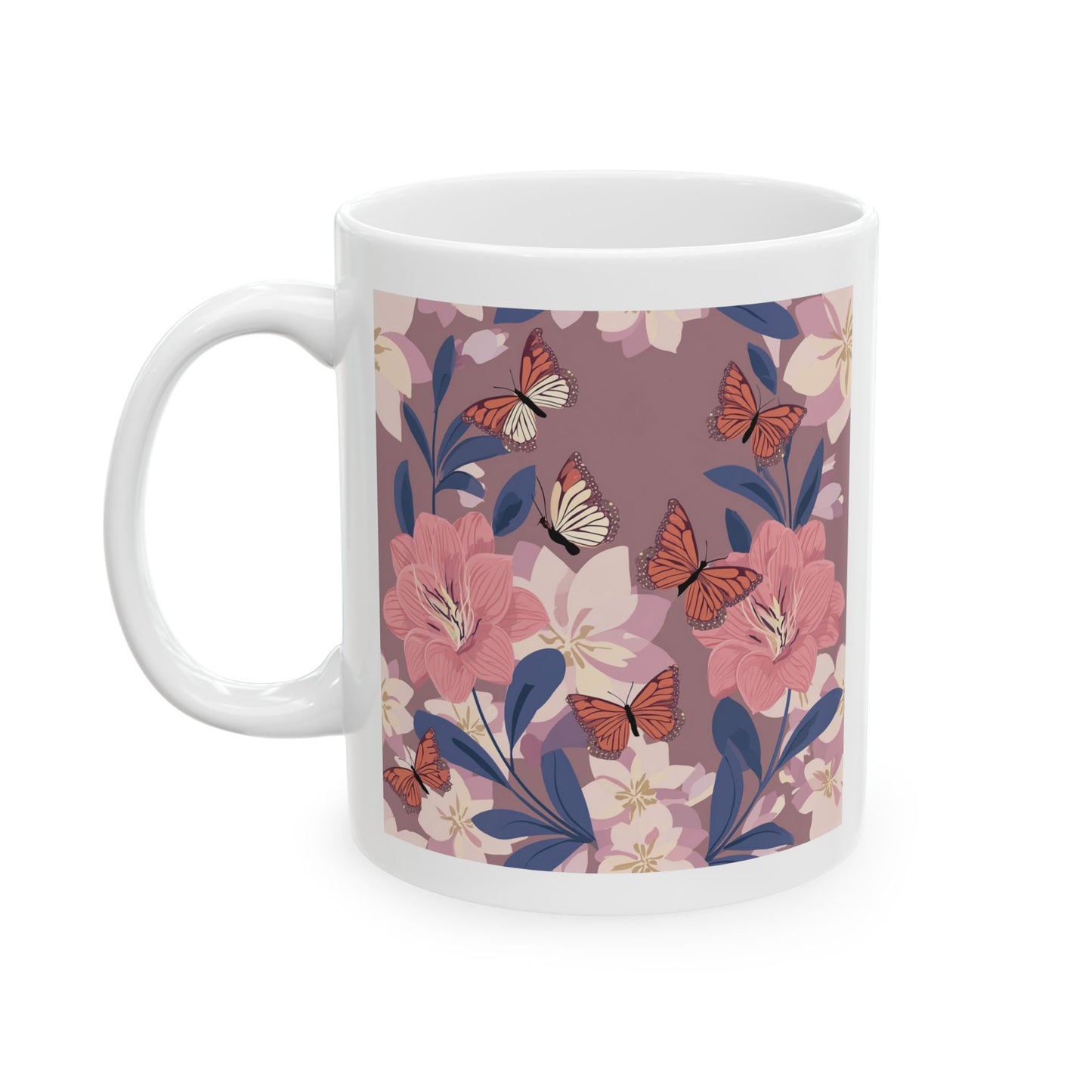 Butterflies in Flowers Ceramic Mug