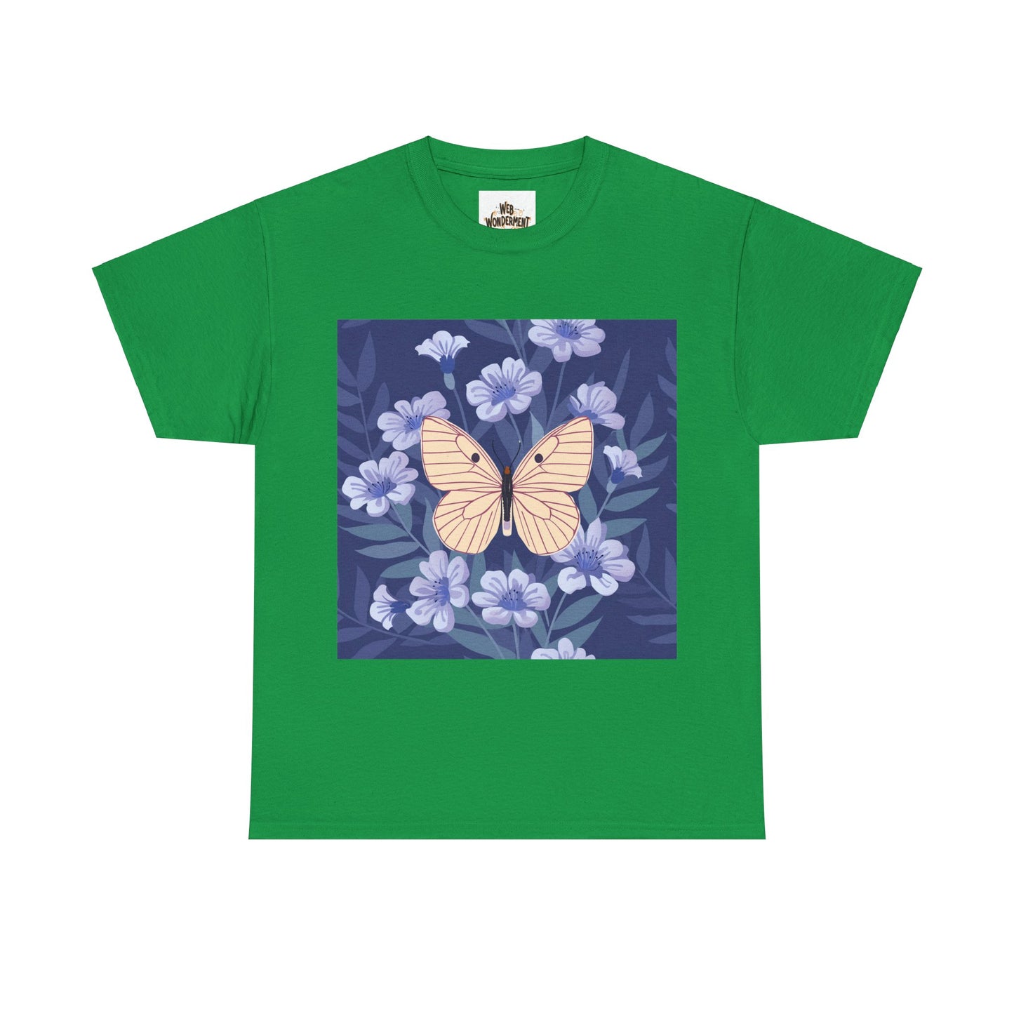 Butterfly in Flowers Unisex Heavy Cotton T-Shirt