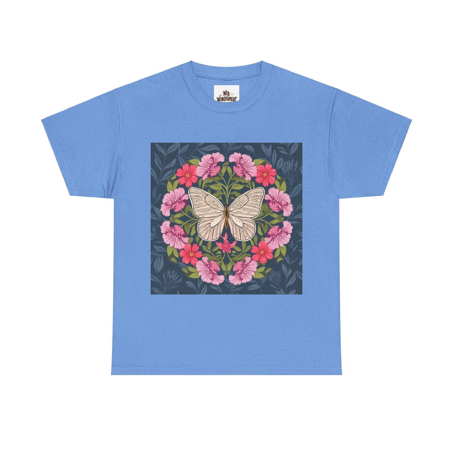 Butterfly in Flowers Unisex Heavy Cotton T-Shirt