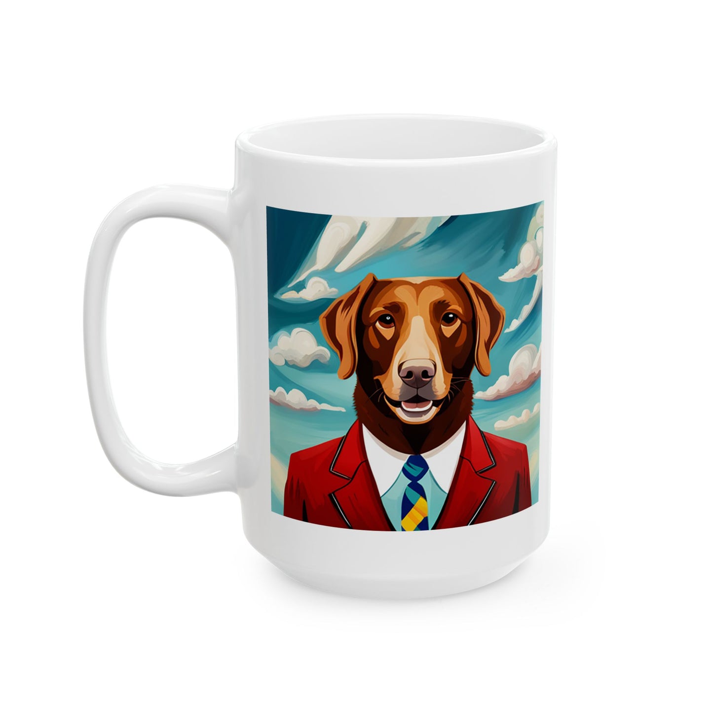 Labrador Wearing a Red Coat Ceramic Mug 11oz