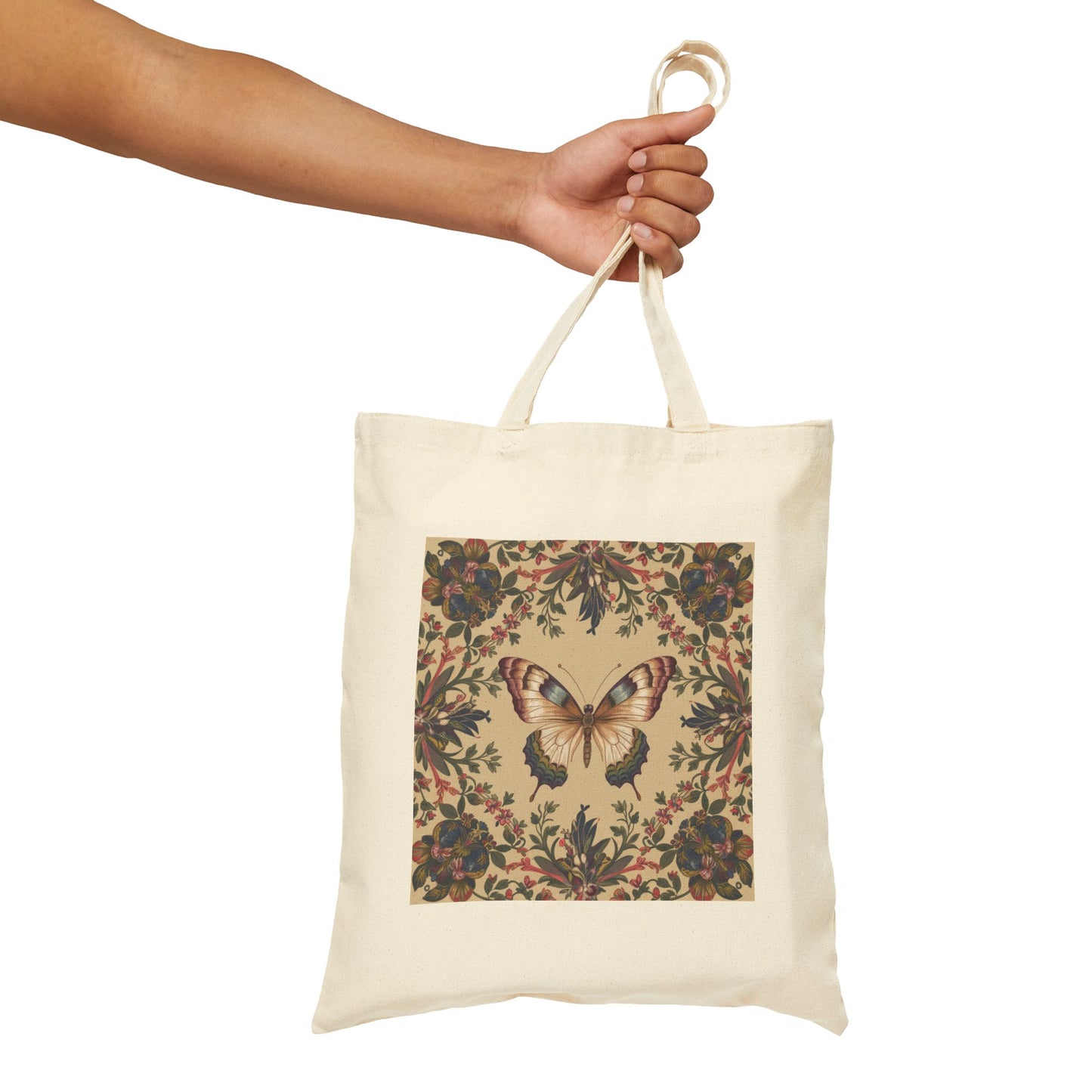 **Butterfly Canvas Tote Bag, 100% Cotton Eco-Friendly Shopping Bag, Durable 15”x16” Everyday Carry, Perfect for Nature Lovers Gift**