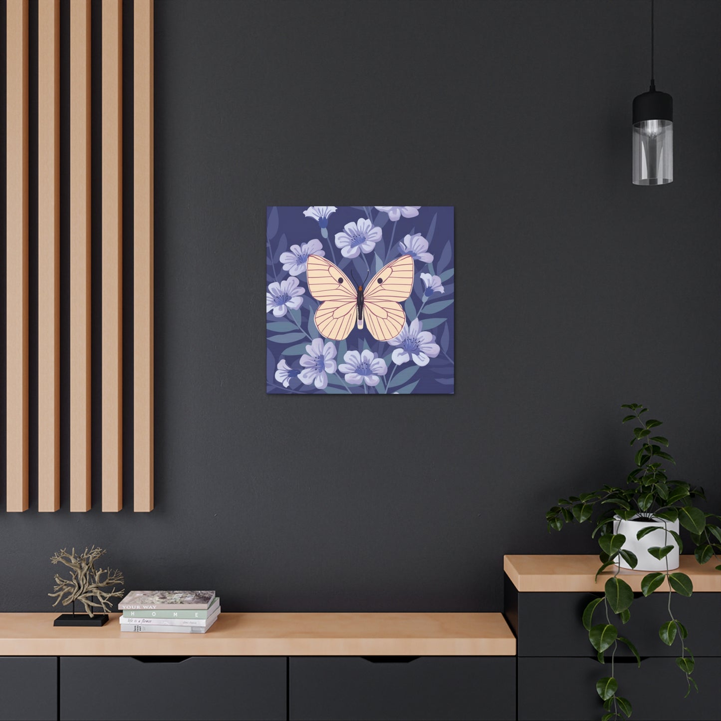Butterfly in Flowers Canvas Gallery Wraps