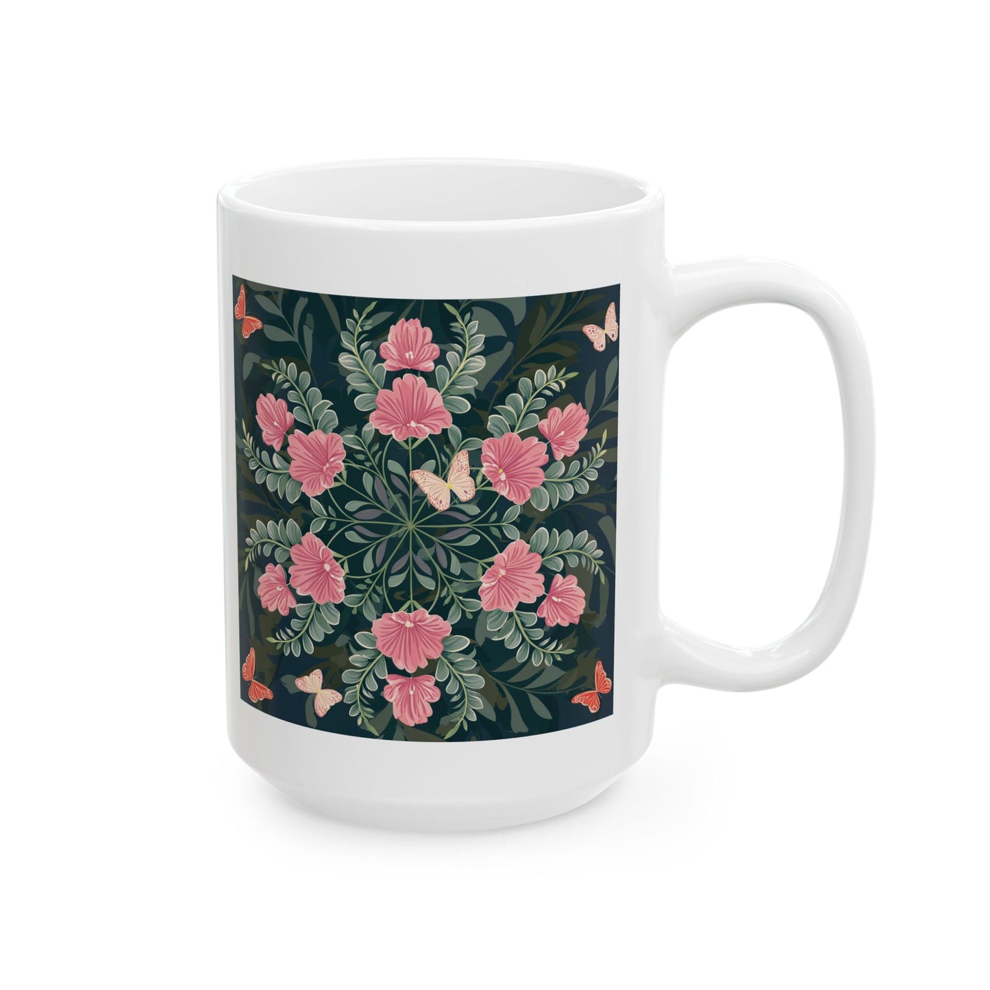 Butterflies and Flowers Ceramic Mug