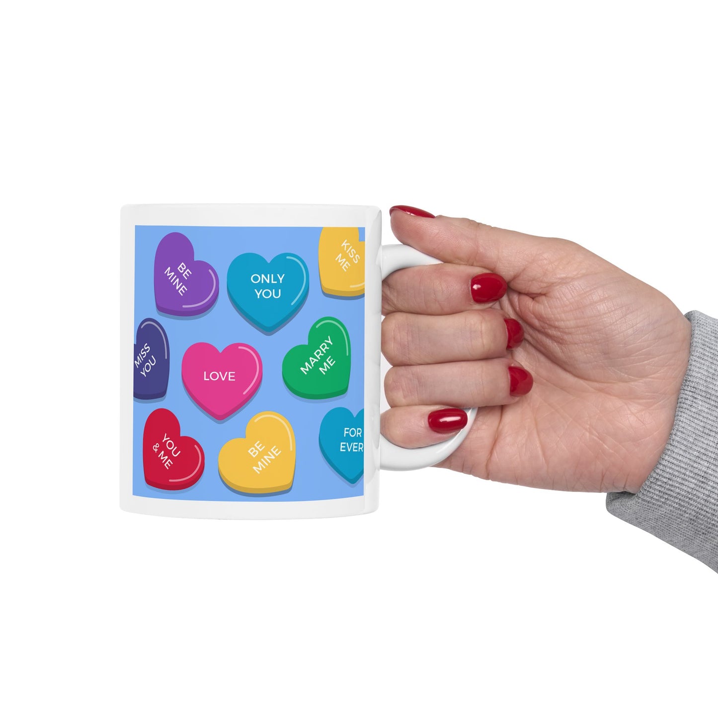Candy Hearts Ceramic Mug