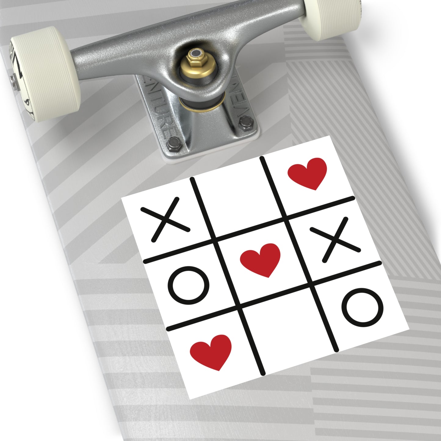 Valentine Tic-Tac-Toe Square Vinyl Sticker